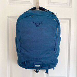 Osprey Cyber Laptop Backpack Blue Commuter Daypack Padded Sleeve Pockets